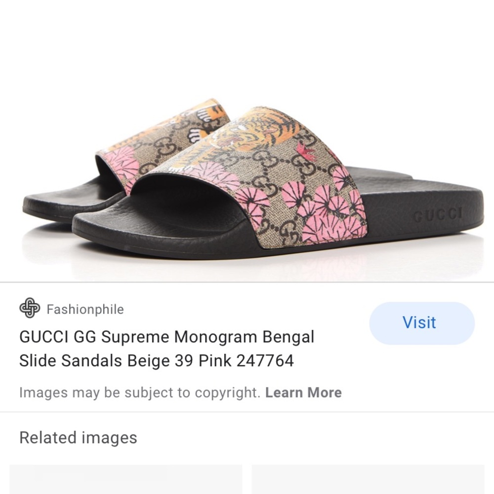 ISO GUCCI PURSUIT SLIDE SANDALS